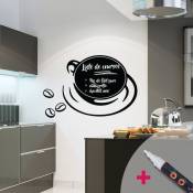 Ambiance-sticker - Sticker ardoise tableau noir - stickers muraux adhésif effaçable - café chic + craie liquide blanche - 35x40cm