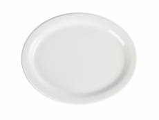 Assiettes ovales blanches olympia 250(l) x 198(p)mm - lot de 6