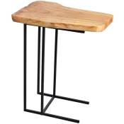 Aubry Gaspard - Table d'appoint en bois brut et métal noir