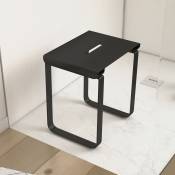 Aurlane - siege de douche en inox noir mat - 40x30x46 cm