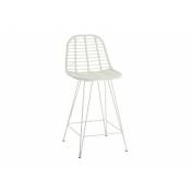 Chaise d'exterieur en métal blanc 57x51x110 cm - Blanc