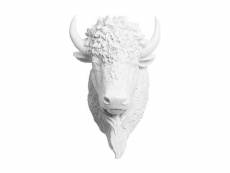 Décoration murale - tête de bison blanc - uka blanc