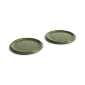 Ensemble de deux assiettes en terre cuite vert 24 cm Barro - Hay