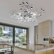 Etc-shop - Spots de plafond salon salle à manger éclairage feuilles branches chromées lampe dans un ensemble comprenant des ampoules led