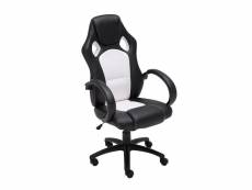 Fauteuil chaise de bureau confortable hauteur réglable en synthétique blanc bur10163