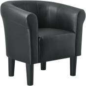 Fauteuil lounge chaise siège synthétique plastique 70 cm noir - Noir