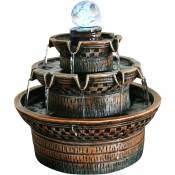 Fontaine d'intérieur avec éclairage led - Fontaine de table décorative - Cascade boule de cristal - Pour Feng Shui - Photographie, méditation,