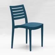 Grand Soleil - Chaise empilable polypropylène pour maison endroits publics et extérieur Firenze Couleur: Bleu Foncé