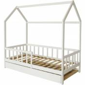 Habitat Et Jardin - Lit cabane enfant avec tiroir Paloma - 90 x 190 cm - Blanc