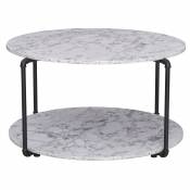 HOMCOM Table basse ronde table d'appoint moderne en