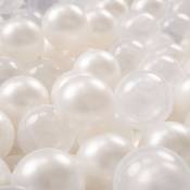 KiddyMoon 300/6Cm ∅ Balles Colorées Plastique Pour Piscine Enfant Bébé Fabriqué En EU, Perle/Transparent - perle/transparent