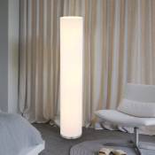 Lampadaire salon lampe colonne moderne 3 flammes Lampadaire blanc, 3 flammes écran textile métal nickel blanc, 3x douilles E27, DxH 19x110 cm