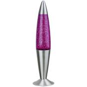 Lampe de table en verre métallique à paillettes violet