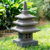 Lampe japonaise en pierre de lave 50cm déco zen -