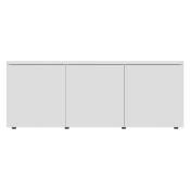 Meuble tv 3 tiroirs bois blanc brillant Onic 80 cm