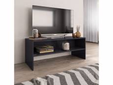 Meuble tv de qualité gris brillant 100 x 40 x 40 cm aggloméré