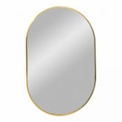 Miroir ovale 50x80cm contour en métal or