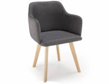 Paris prix - fauteuil scandinave en tissu "sweet color" 76cm gris foncé