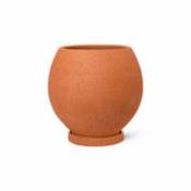 Pot de fleurs Ando Large / Ø 50 x H 50 cm - Avec soucoupe - Ferm Living orange en céramique