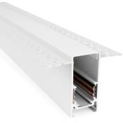 Rail magnétique intégré 20mm 48V - 2 mètres - Blanc - Blanc