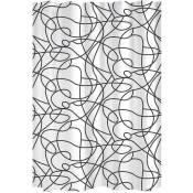 Rideau de douche link tissu 180x200 noir blanc - blanc