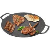 Sjlerst - Plaque de barbecue corenne, pole frire ronde lisse Teppanyaki en alliage d'aluminium haute conductivit thermique pour cuisinire extrieure