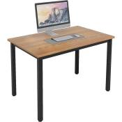 soges Bureau Informatique-Table PC Table pour Étude Séminaire Conférence Bureau-100*60cm-Teck&Noir
