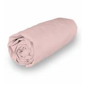 Soleil D Ocre - Drap plat en coton percale camille, Rose, par songe de camille - 90 x 190 cm - Rose