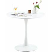 Table à Manger Nordique Style Tulipe - Petite Table Ronde pour Balcon - Blanc