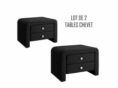 Table chevet design noir eva x2