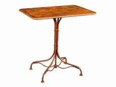 Table en fer forgé avec finition rouge antique