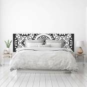 Tête de lit PVC Lit Décoratif Economique Géométrique Design Mandala Noir et Blanc Différentes tailles - 150 cm x 60 cm