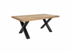 Toulon - table basse en métal et bois clair et noir