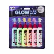Tulip Glow Pack de 6 Flacons de Couleurs phosphorescentes pour Peinture 3D 37 ml