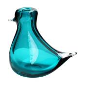 Vase en forme d'oiseau en verre turquoise 18 cm - Cloudnola