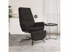 Vidaxl chaise de relaxation avec repose-pied noir velours