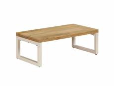 Admirable tables basses et tables d'appoint serie buenos aires table basse 110x50x35 cm bois de manguier solide et acier