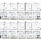 Autocollant Mural Miroir 3D Amovible Auto-adhésif Carreaux acryliques décalcomanies Art Bricolage décor Bureau Domicile Mur Pied Ligne Papier Peint