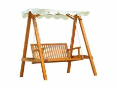 Balancelle balancoire hamac banc fauteuil de jardin bois de pin 2 places charge max. 300kg