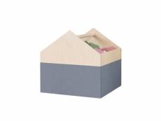 Boîte de rangement bicolore house gris #DS