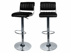 Chaise de bar houston noire 61-83 cm (lot de 2)