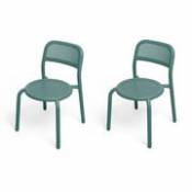 Chaise empilable Toní / Set de 2 - Aluminium perforé - Fatboy vert en métal
