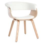 Chaise scandinave blanc et bois clair oktav - Bois