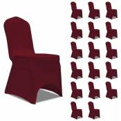 Décoshop26 - Housses élastiques de chaise Bordeaux 18 pièces
