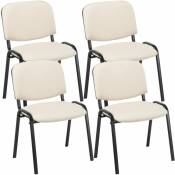 Ensemble de 4 chaises de visiteurs ergonomiques en cuir d'imitation différentes couleurs disponibles colore : Crème