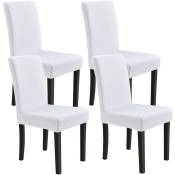 Ensemble de 4 doublure pour chaises Couverture élastique disponible diverses nuances taille : Blanc