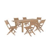 Ensemble table rectangulaire et 6 chaises de jardin