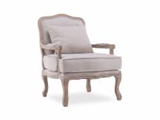 Fauteuil gustave style louis xv tissu beige