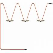 Guirlande lumineuse Système Lumet 'Majoliques' 10 m avec câble textile, 3 douilles et abat-jour, crochet et fiche noire Sans ampoule - Majolica Rouge