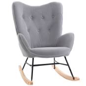 HOMCOM Fauteuil à bascule chaise bascule design rétro